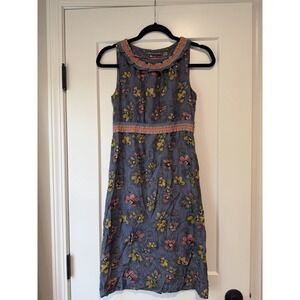 Boden Limited Edition Womens Size 2 Floral Silk Cottagecore Ruffle Sheath Dress